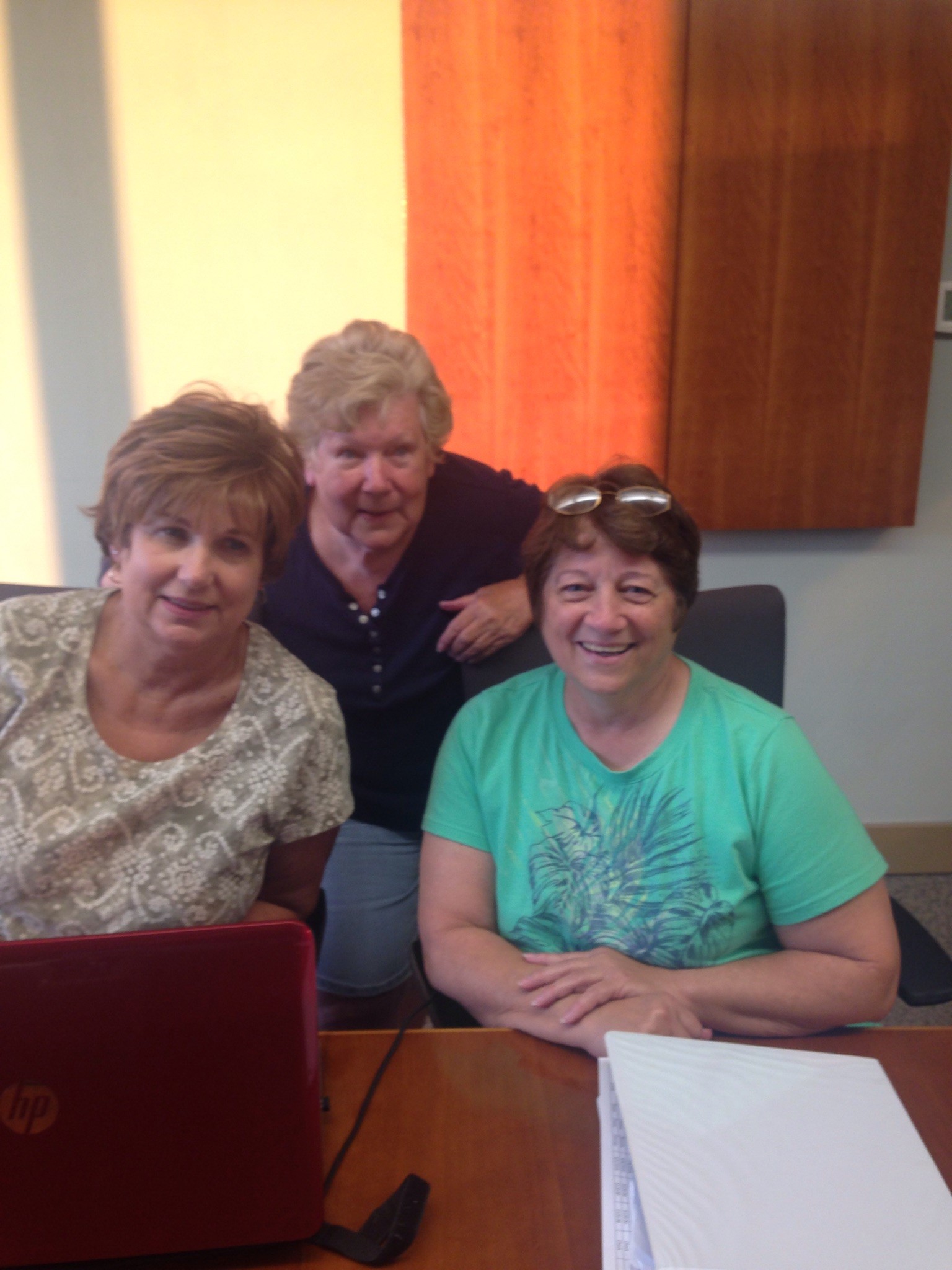 Three hard-working reunion committee members, L-R: Shirley Miranda Walker, Donna Peterson Peter, Donna Adams Kowalewski.